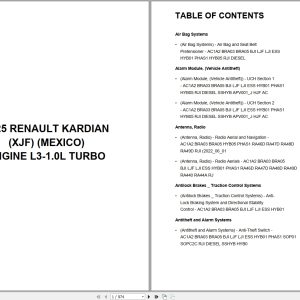 Renault Kardian XJF MEXICO 2025 Engine L3 1.0L Turbo Wiring Diagram (1)