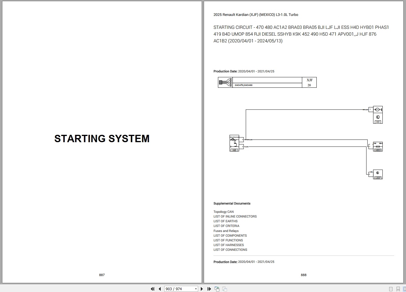 Renault Kardian XJF MEXICO 2025 Engine L3 1.0L Turbo Wiring Diagram (2)