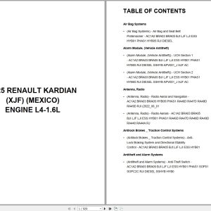 Renault Kardian XJF MEXICO 2025 Engine L4 1.6L Wiring Diagram (1)