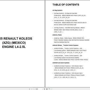 Renault Koleos XZG MEXICO 2025 Engine L4 2.5L Wiring Diagram (1)