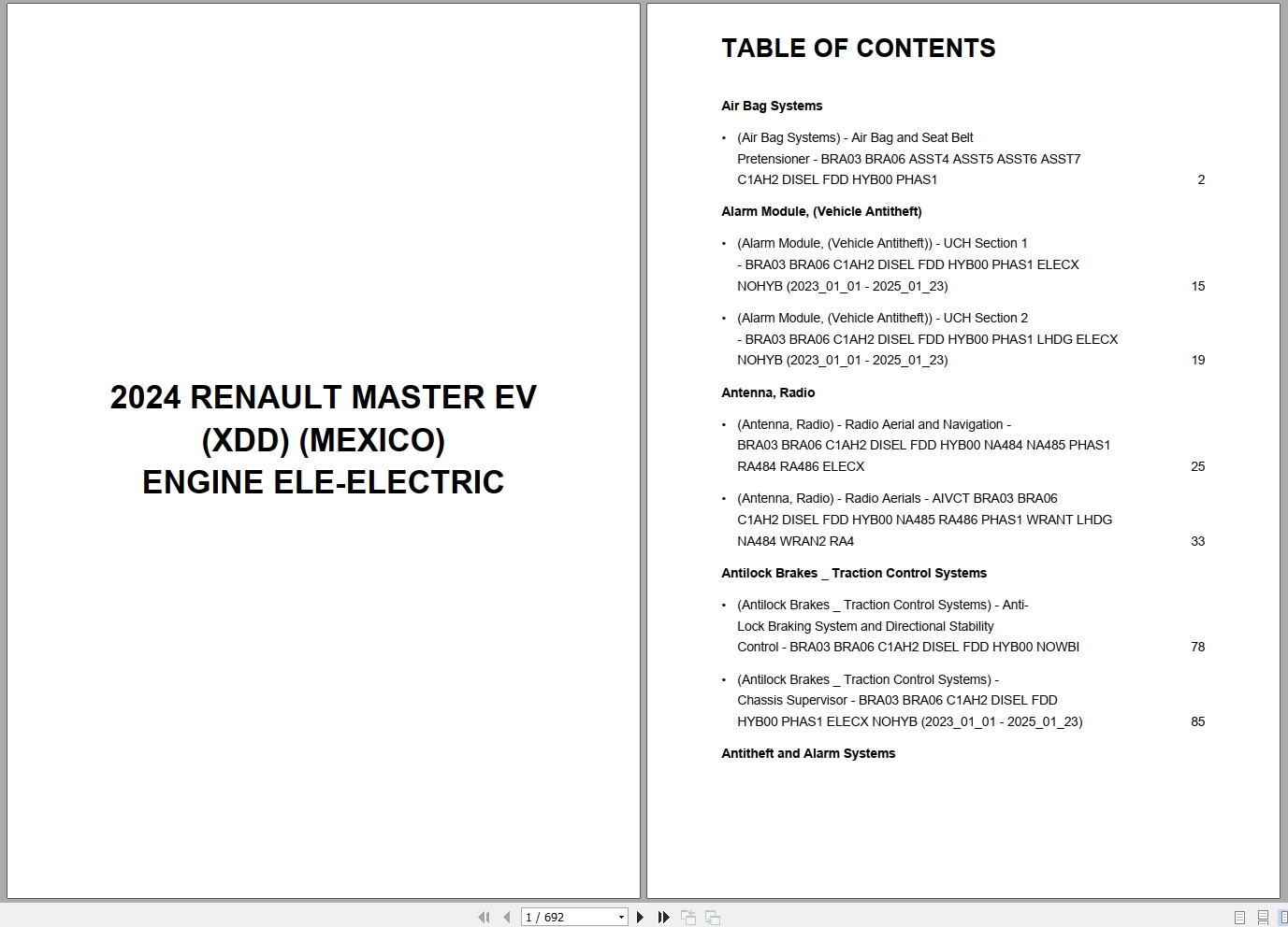 Renault Master EV XDD MEXICO 2024 Engine ELE Electric Wiring Diagram (1)