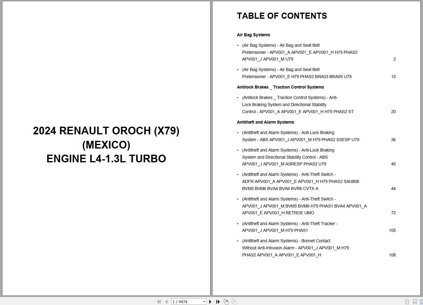 Renault Oroch X79 MEXICO 2024 Engine L4 1.3L Turbo Wiring Diagram (1)