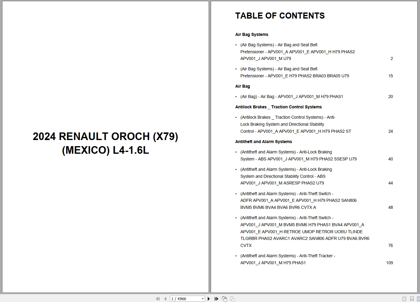 Renault Oroch X79 MEXICO 2024 Engine L4 1.6L Wiring Diagram (1)