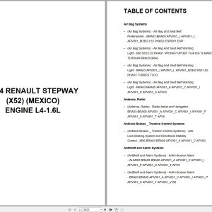 Renault Stepway X52 MEXICO 2024 Engine L4 1.6L Wiring Diagram (1)