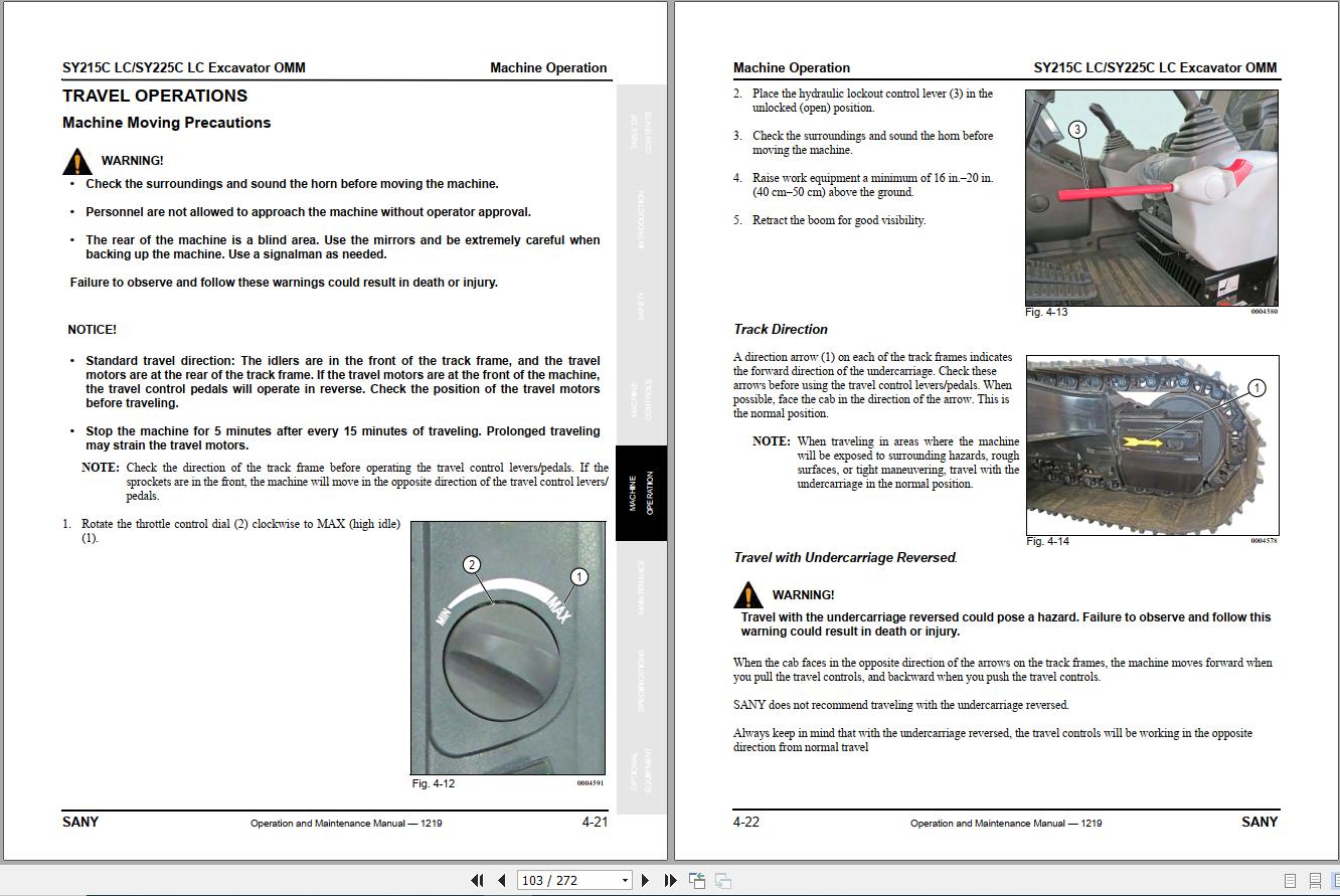 Sany Excavator SY215C LC SY225C LC Operation and Maintenance Manual SSY004846200 2