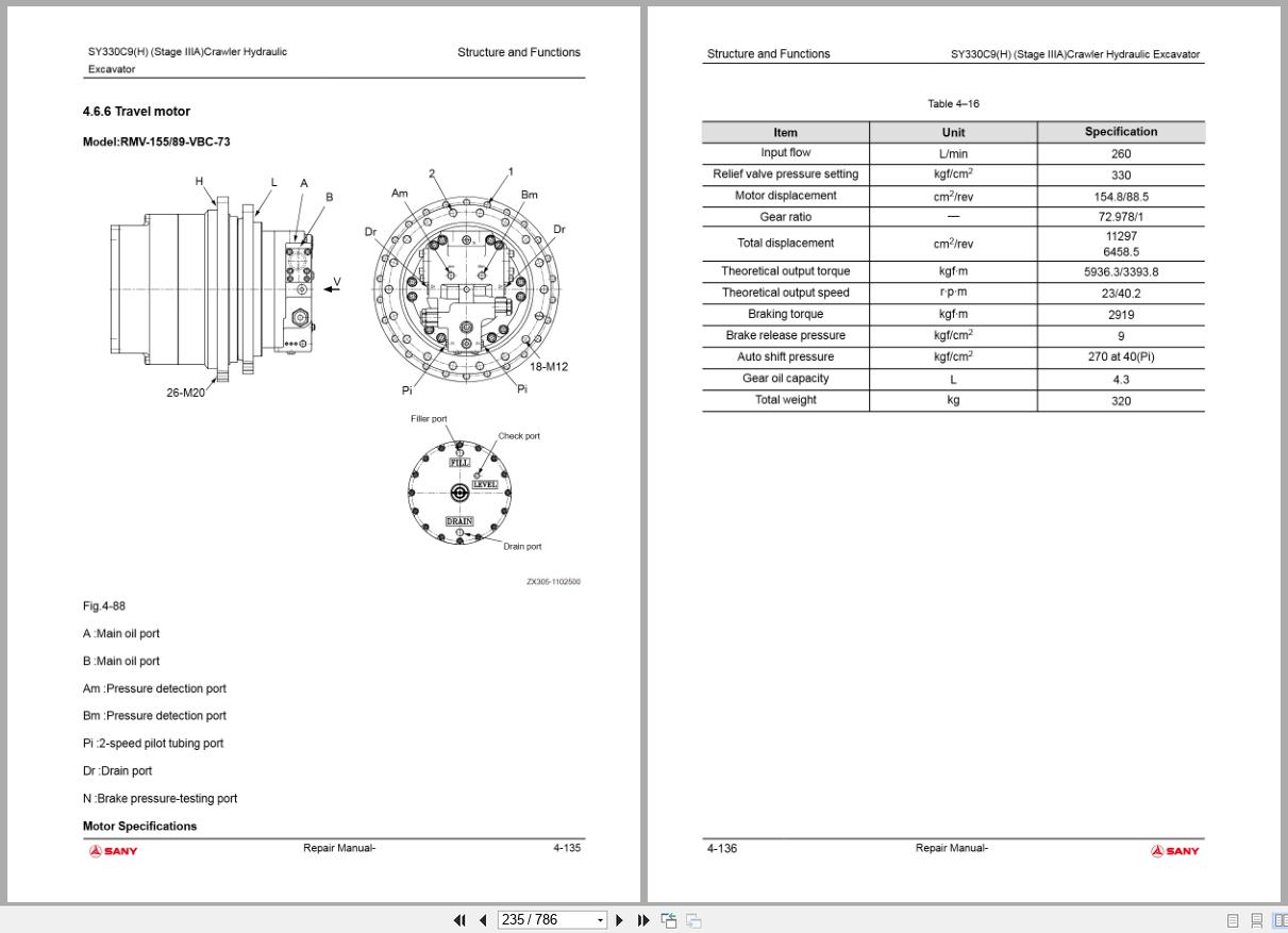 Sany Excavator SY330H Repair Manual 2