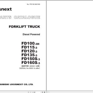 TCM Logisnext Forklift Truck FD100 3H to FD160S 3 Parts Catalog PCFJE 8A0180 1