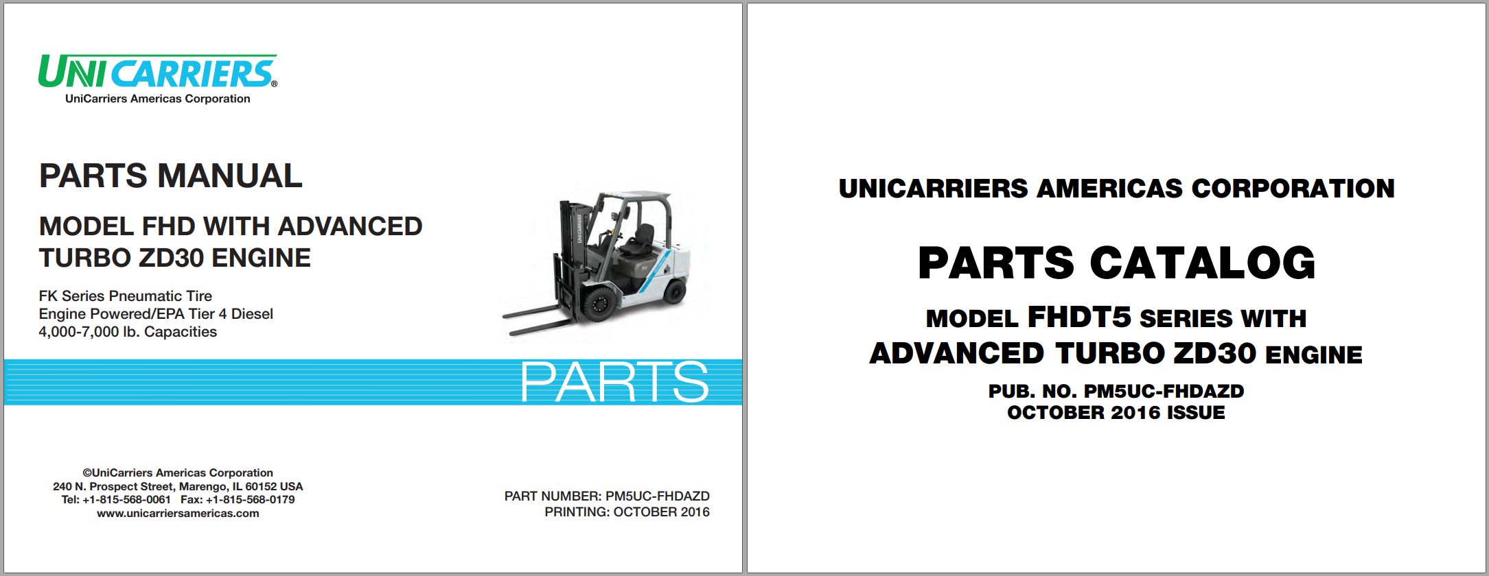 TCM UniCarriers Forklift Truck FHD20T5V to FHD35T5V Parts Catalog PM5UC FHDAZD 2016 1 Copy
