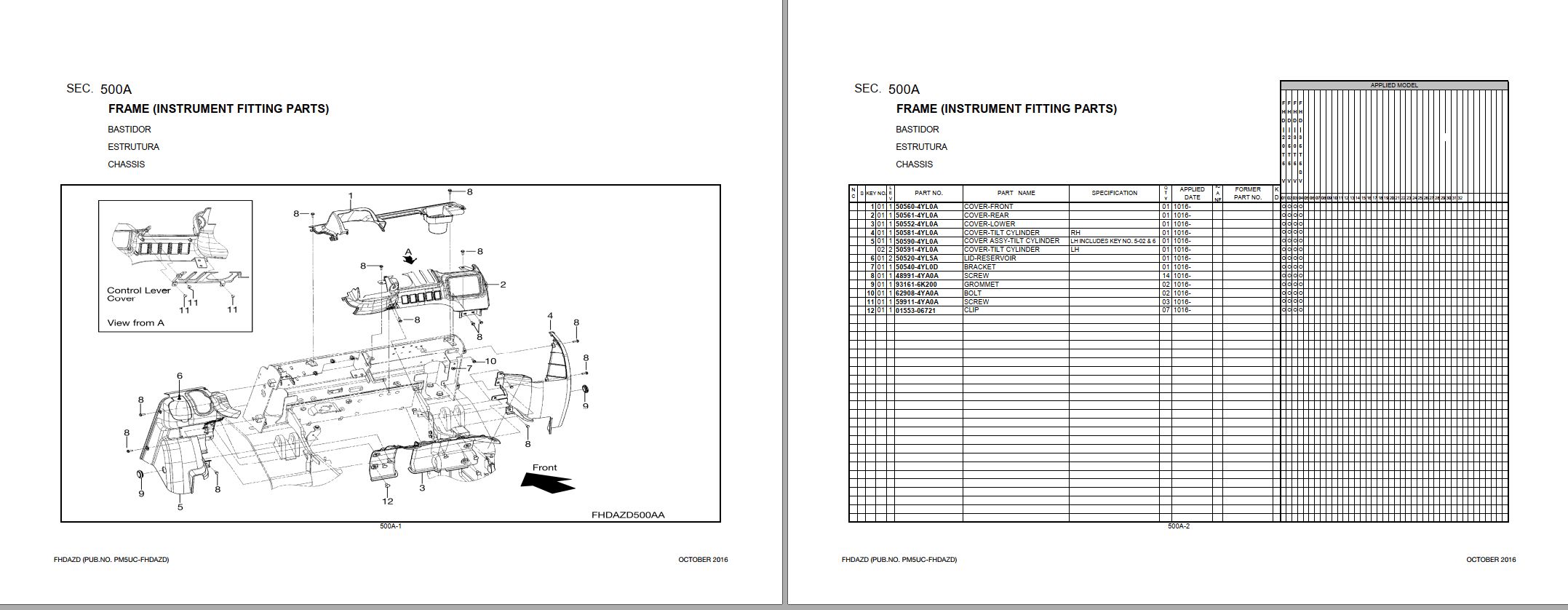 TCM UniCarriers Forklift Truck FHD20T5V to FHD35T5V Parts Catalog PM5UC FHDAZD 2016 2 Copy