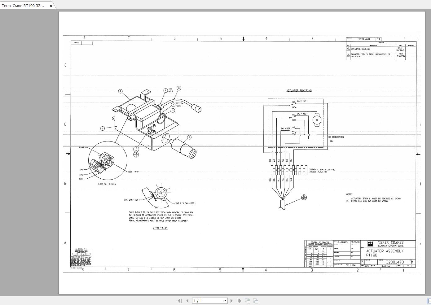 Terex Crane RT1000 Electrical Hydraulic Schematic 2