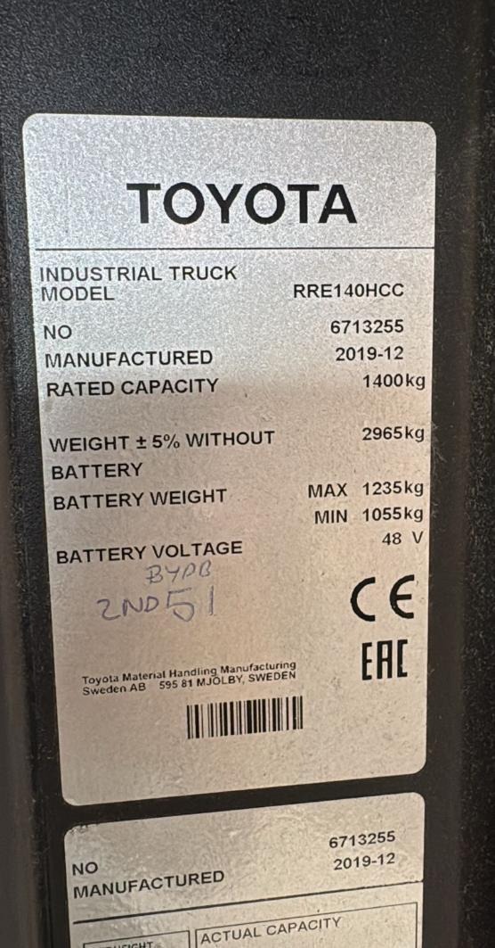 Toyota Forklift RRE140HCC 12.2019 7584588 017 Database Diagnostic