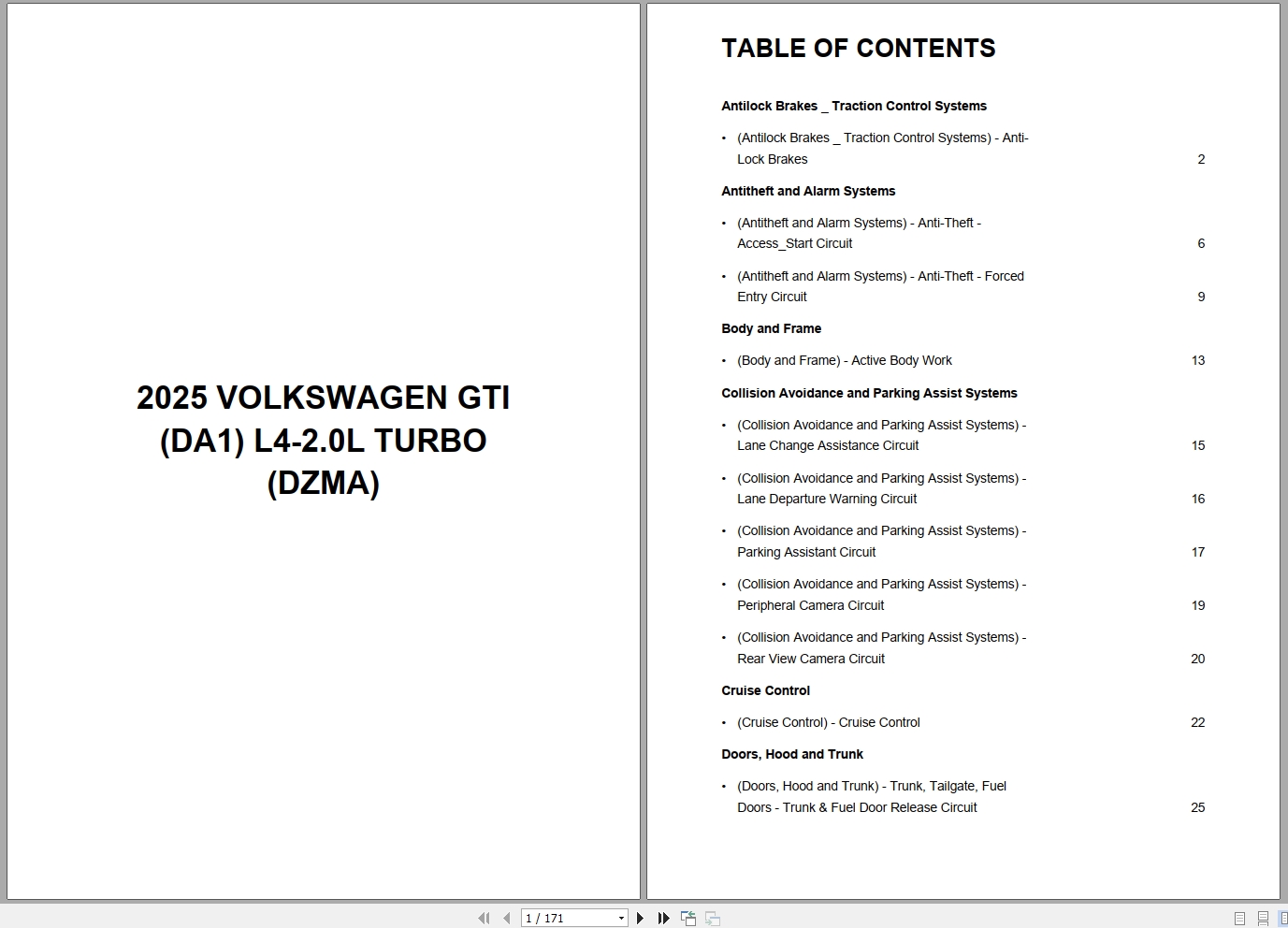 Volkswagen GTI DA1 2025 Engine L4 2.0L Turbo DZMA Wiring Diagram (1)