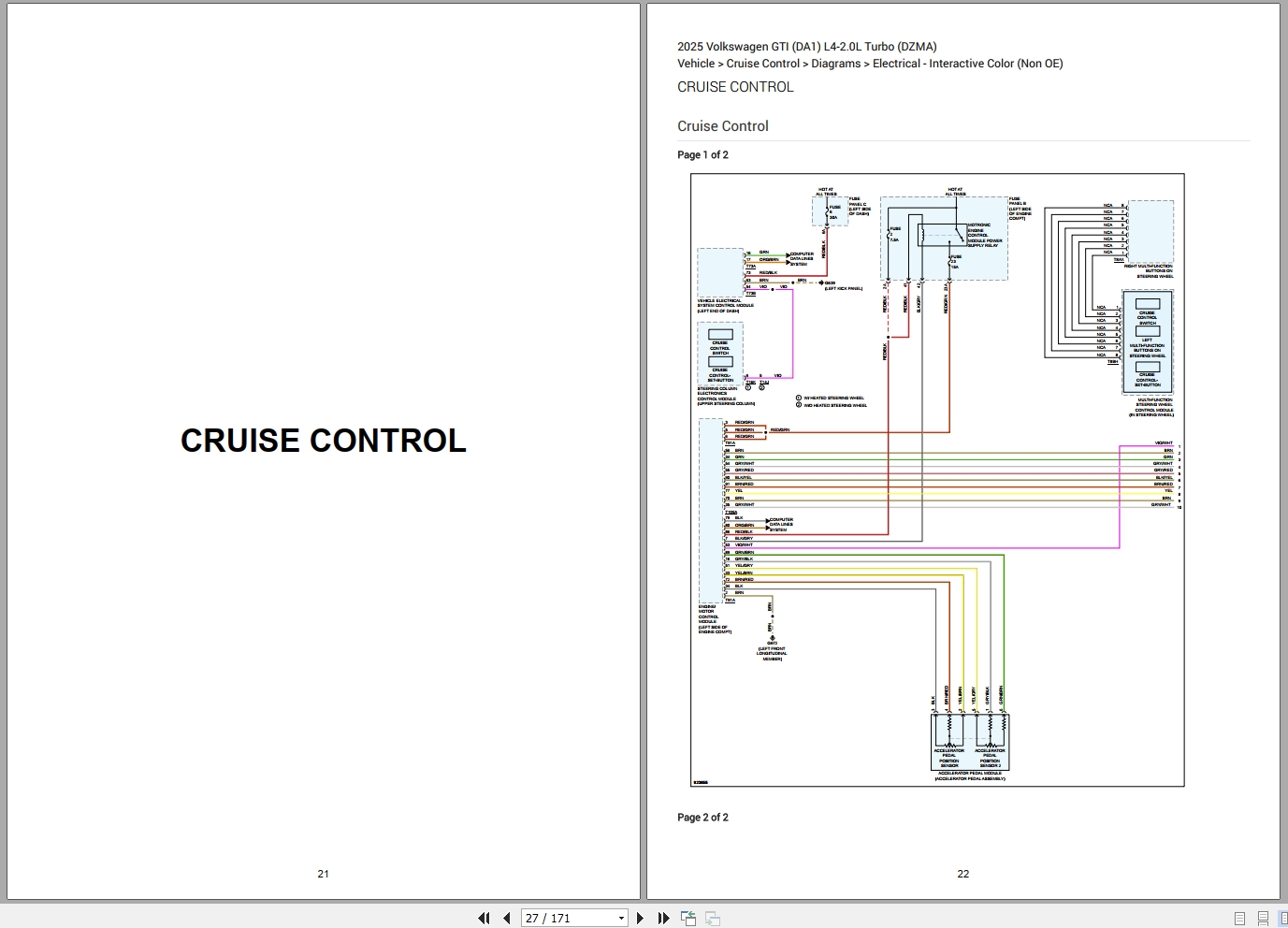 Volkswagen GTI DA1 2025 Engine L4 2.0L Turbo DZMA Wiring Diagram (2)