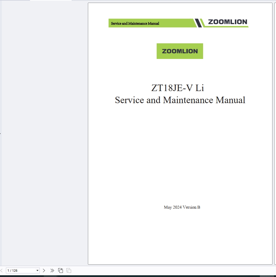 Zoomlion Boom Lifts 2.24 GB PDF Operating Parts Service Manual 2025 (5)