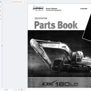 Doosan Excavator DX180LC Parts Book K1024424EF 2006 1
