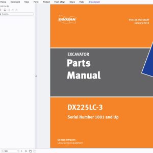Doosan Excavator DX225LC 3 Parts Manual 950106 00363AEF 1