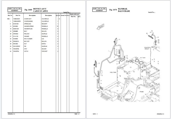Doosan Excavator DX225LC 3 Parts Manual 950106 00363AEF 2