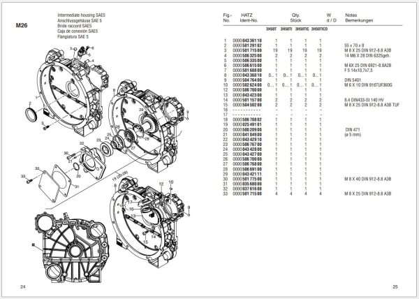 Hatz Engine 3H50T 3H50TI 3H50TIC 3H50TICD Spare Parts Catalog 000043700402 2