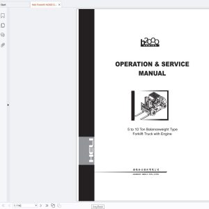Heli Forklift H2000 Series 5 10t CPCD50 CPCD100 Operation Service Manual 1