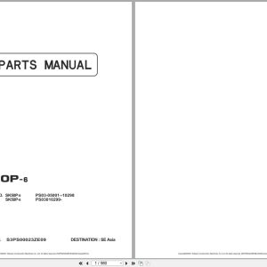 Kobelco Excavator SK50P 6 Parts Manual S3PS00023ZE09 EN JP 1