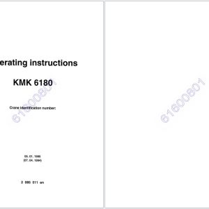 Krupp Crane KMK6180 61600801 Operating Instructions 2085511EN 1