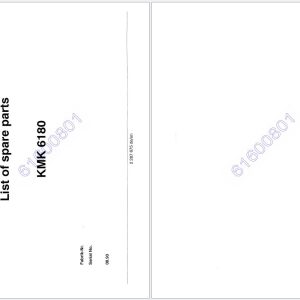 Krupp Crane KMK6180 Schematics Parts Operators Maintenance Manual Load Charts 1