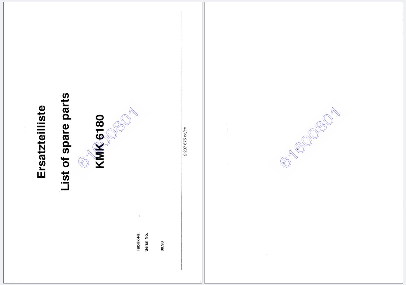 Krupp Crane KMK6180 Schematics Parts Operators Maintenance Manual Load Charts 1