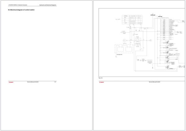 Sany Excavator SY245H SY265CLC Service Manual 2023 3
