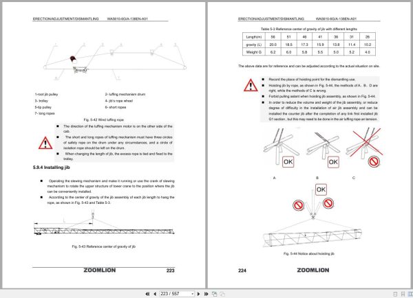 Zoomlion Tower Crane WA5610-6G WA5610-6A Instruction Manual Zoomlion Tower Crane Wa5610 6G Wa5610 6A Instruction Manual 2