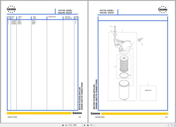 Cukurova Backhoe Loader 883 Parts Catalog C60A07R03 EN TR Cukurova Backhoe Loader 883 Parts Catalog C60A07R03 En Tr
