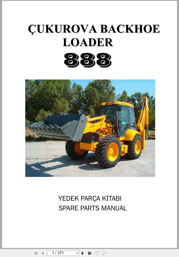 Cukurova Backhoe Loader 888 Parts Catalog C60A20R01 EN TR