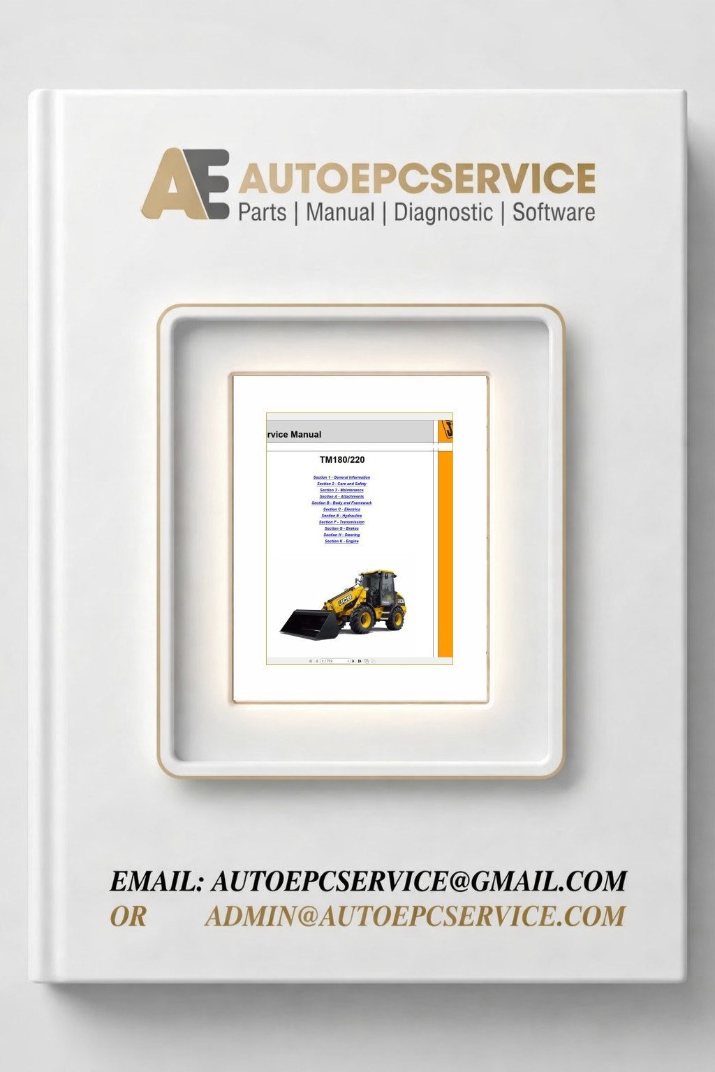 JCB Wheeled Loader Service Manual New Models Updated 2018 CD2 Download