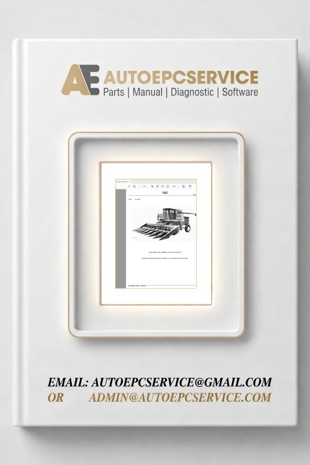 John Deere 8820 COMBINE WITH 844 CORN HEAD Tractors Parts Catalog UN 01JAN94 1 Download