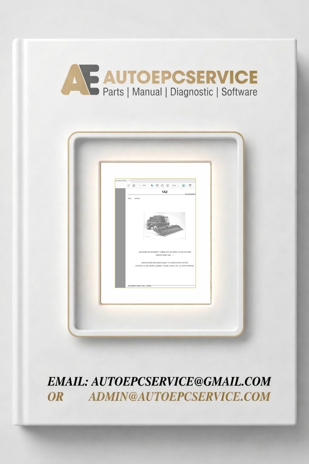 John Deere 9610 MAXIMIZER™ COMBINE WITH 900 SERIES CUTTING PLATFORM Parts Catalog 1 Download