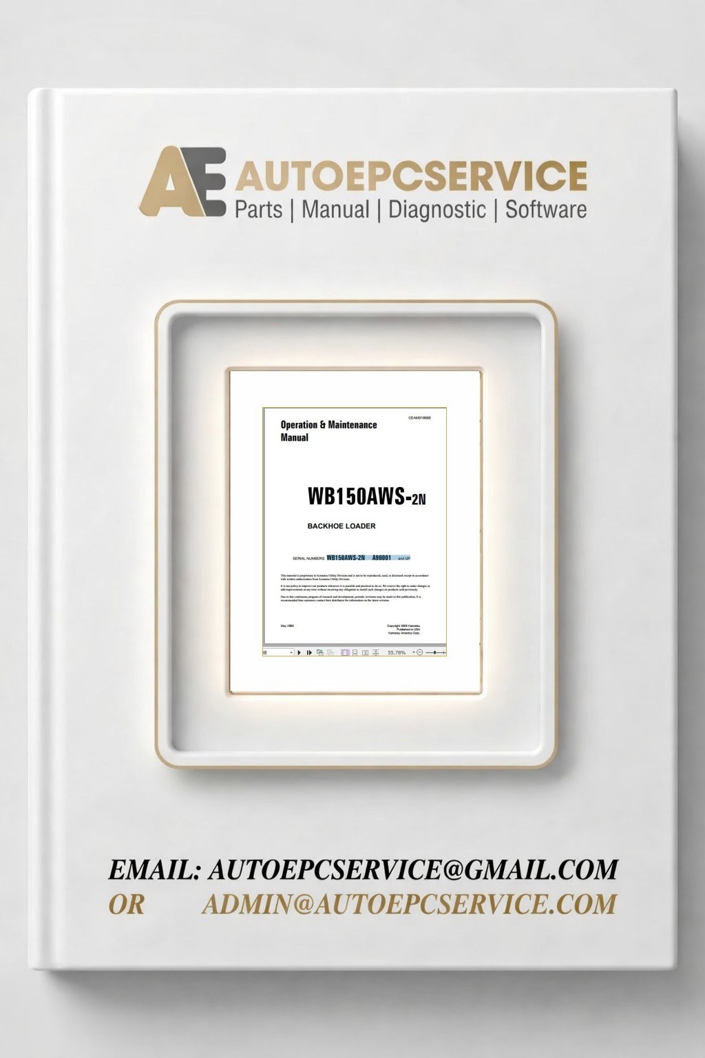 Komatsu Backhoe Loader WB150AWS 2N A90001 and up Operation Maintenance Manual CEAM010900 1 Download