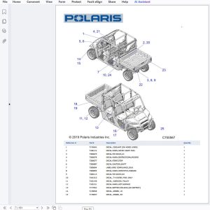 Polaris Utility Vehicle Pro Xd 4000D D21Bepd4B4 Spare Parts Catalog 2021 - Image 1